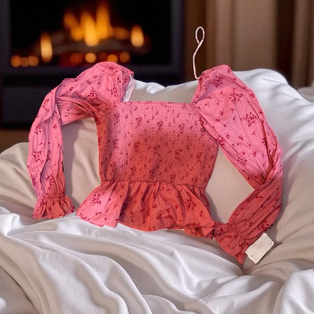 Dizzy Pink Textured Off the Shoulder Top (M)